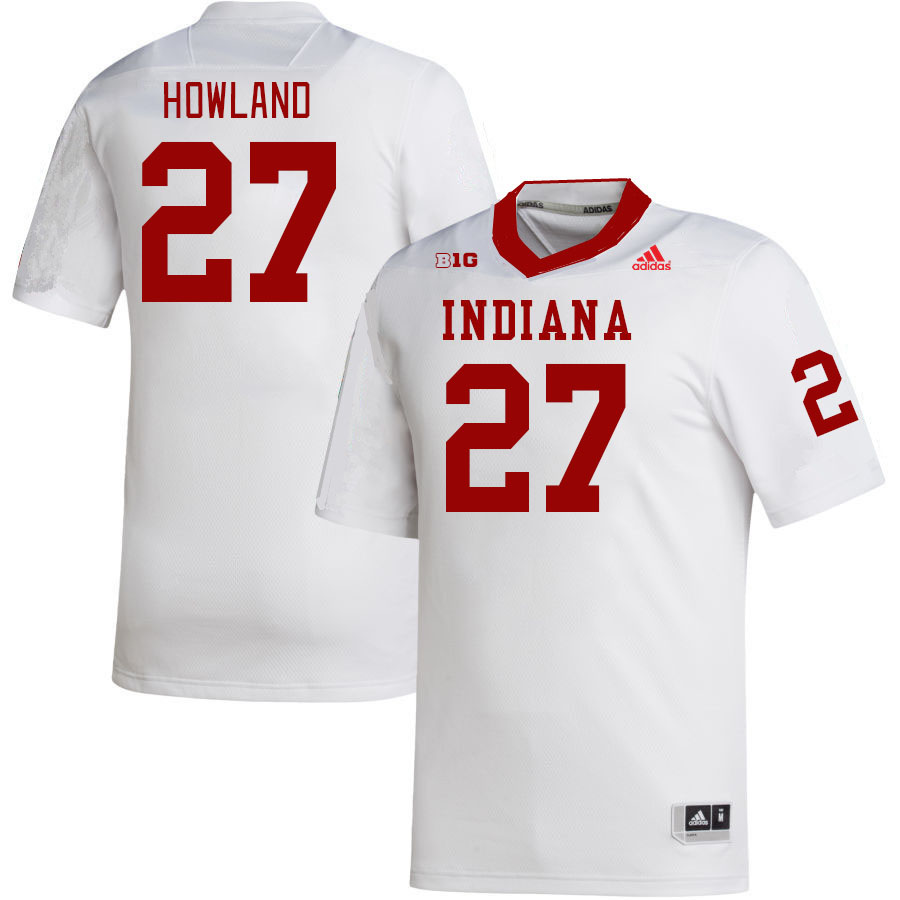 Men #27 Trent Howland Indiana Hoosiers College Football Jerseys Stitched-White